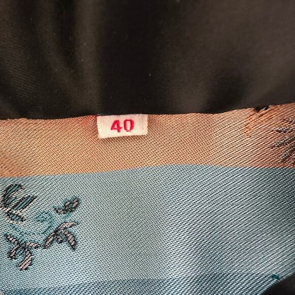 Handmade Black Japanese Traditional Cheongsam Kimono Dress- 40-Approx. 4-6 - Picture 3 of 11